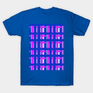 Blue and pink lines, checks, plaid, seamless, pattern T-Shirt